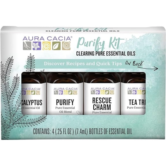 Aura Cacia Clearing Pure Essential Oil Purify Kit, 4 Ea..