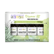 Aura Cacia Discover Pure Essential Oils Kit, 0.25 fl oz Bottles (4 Pack)