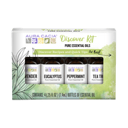 Aura Cacia Discover Pure Essential Oils Kit, 0.25 fl oz Bottles (4 Pack)