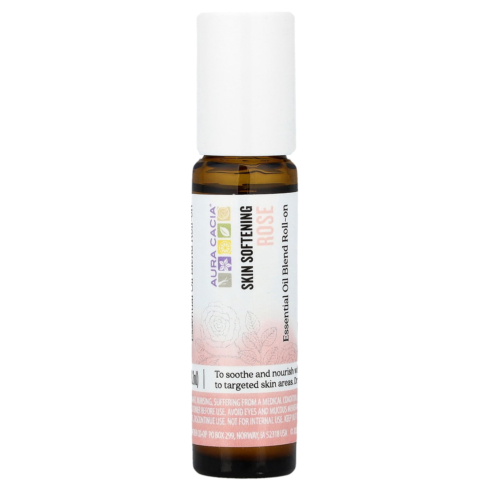 Aura Cacia Essential Oil Rose Roll-On 0.31 oz Oil