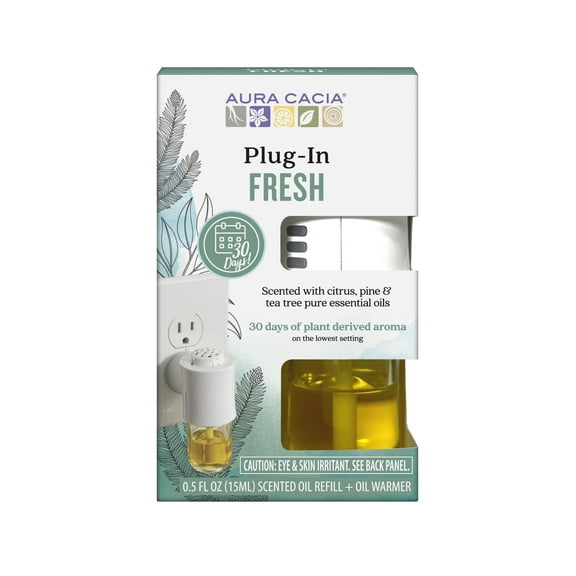 Aura Cacia Fresh Plug-In Oil Warmer and Refill