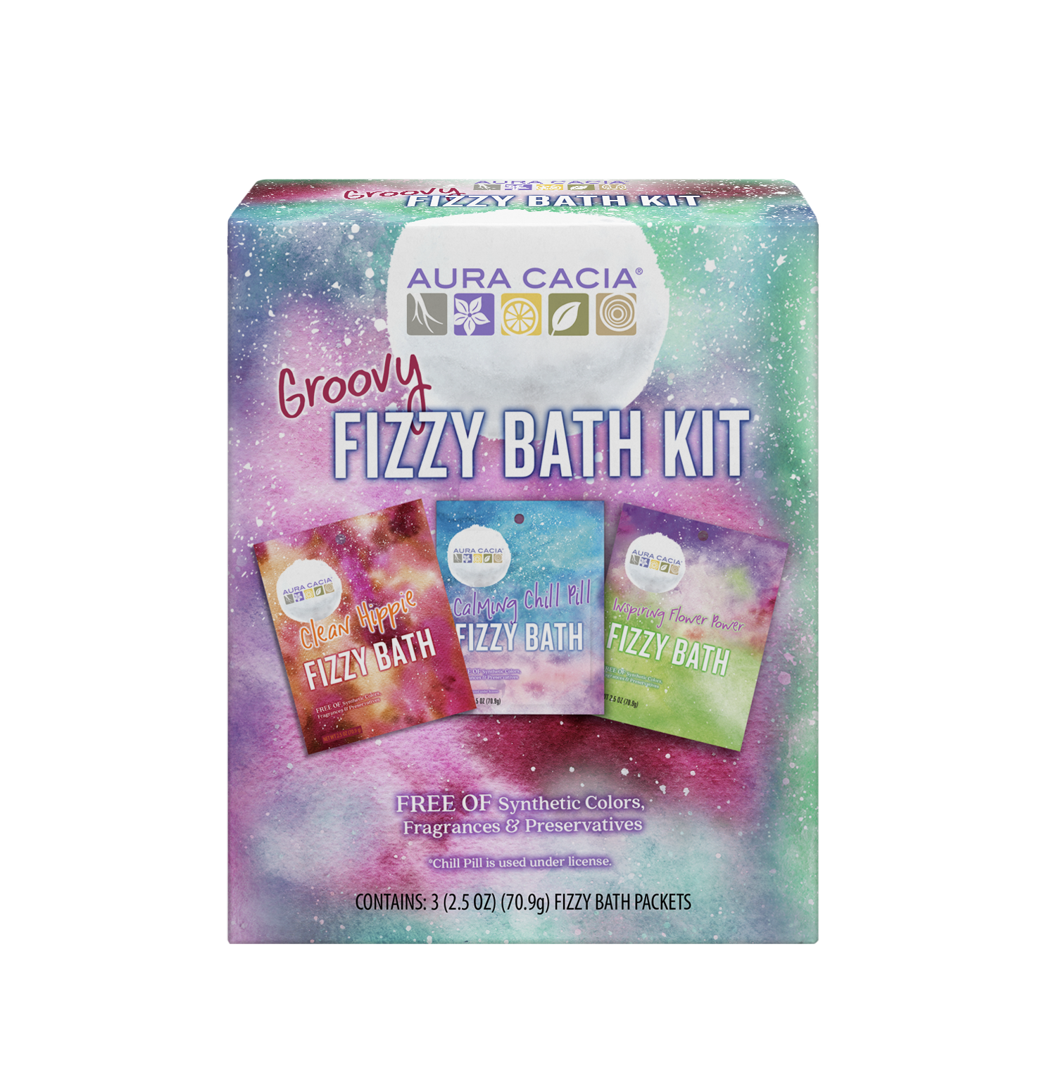 Aura Cacia Groovy Fizzy Bath Kit, 3 2.5 oz Packets - Walmart.com