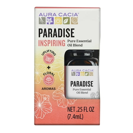 Aura Cacia Inspiring Paradise Pure Essential Oil Blend for Oil Diffusers, 0.25 fl oz