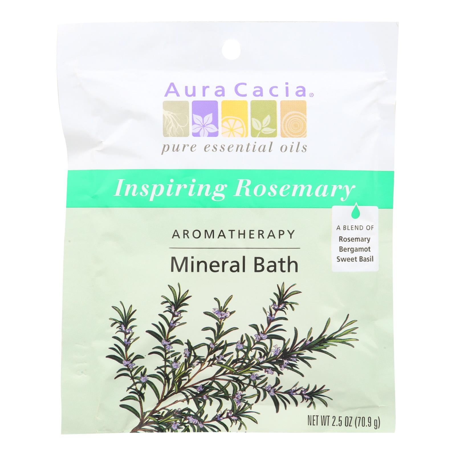 Aura Cacia Inspiring Rosemary Aromatherapy Mineral Bath | 2.5 oz. Packet