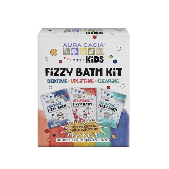 Aura Cacia Kids Fizzy Bath Kit, 2.5 oz Packets (3 Pack)