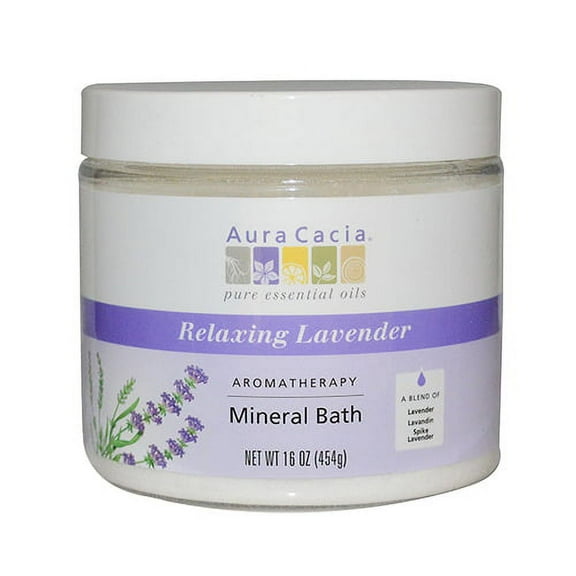 Aura Cacia Lavender Harvest Aromatherapy Mineral Bath, 16 Oz