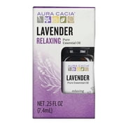Aura Cacia Relaxing Lavender Pure Essential Oil for Oil Diffusers, 0.2 5 fl oz
