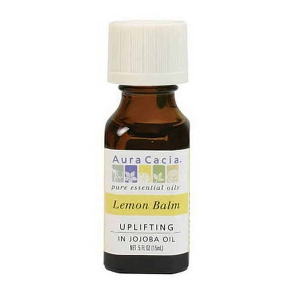 Aura Cacia Lemon Balm Pure Essential Oils In Jojoba Oil - 0.5 Oz