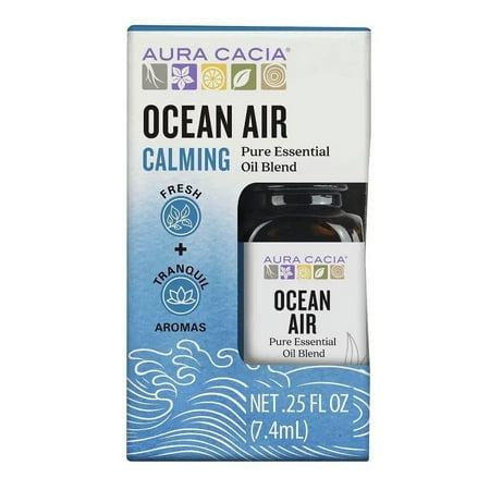 Aura Cacia Calming Ocean Air Pure Essential Oil Blend for Oil Diffusers, 0.25 fl oz
