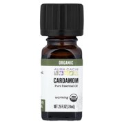 Aura Cacia Pure Essential Oil, Organic Cardamom, 0.25 fl oz (7.4 ml)