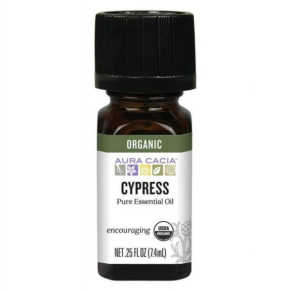 Aura Cacia Organic Essential Oil, Cypress, 0.25 Fl Oz
