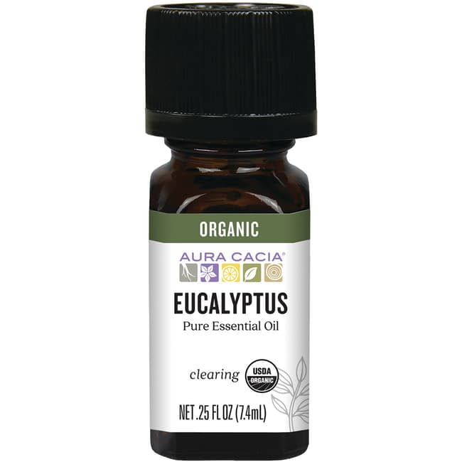 AURA CACIA ORGANIC EUCALYPTUS (RADIATA) ESSENTIAL OIL 0.25 FL. OZ. AURA CACIA ORGANIC EUCALYPTUS (RADIATA) ESSENTIAL OIL 0.25 FL. OZ.