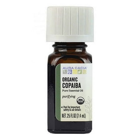 Aura Cacia Organic Pure Essential Oil Copaiba, 0.25 Oz, 3 Pack