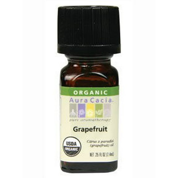 Aura Cacia Organic Grapefruit Essential Oil 0.25 oz Oil