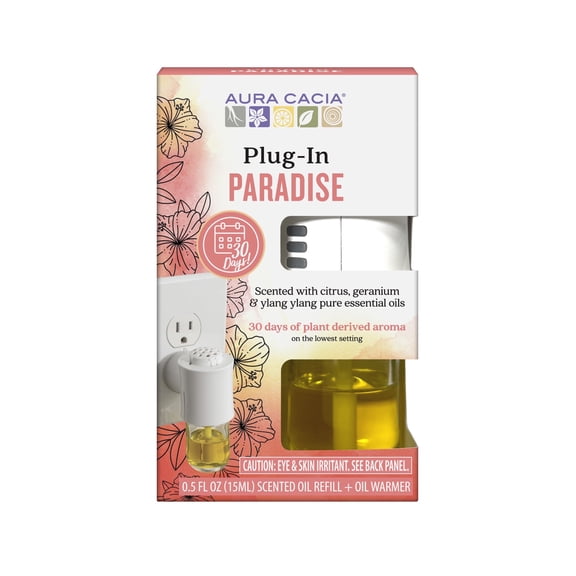 Aura Cacia Paradise Plug-In Oil Warmer and Refill