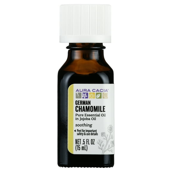 Aura Cacia German Chamomile Essential Oil with Jojoba Oil .5 Fl oz.