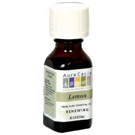 Aura Cacia Renewing Lemon 100% Pure Essential Oil, 0.5 Fl Oz