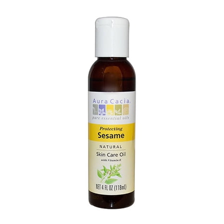 Aura Cacia Sesame Natural Skin Care Oil, 4 Oz, 2 Pack
