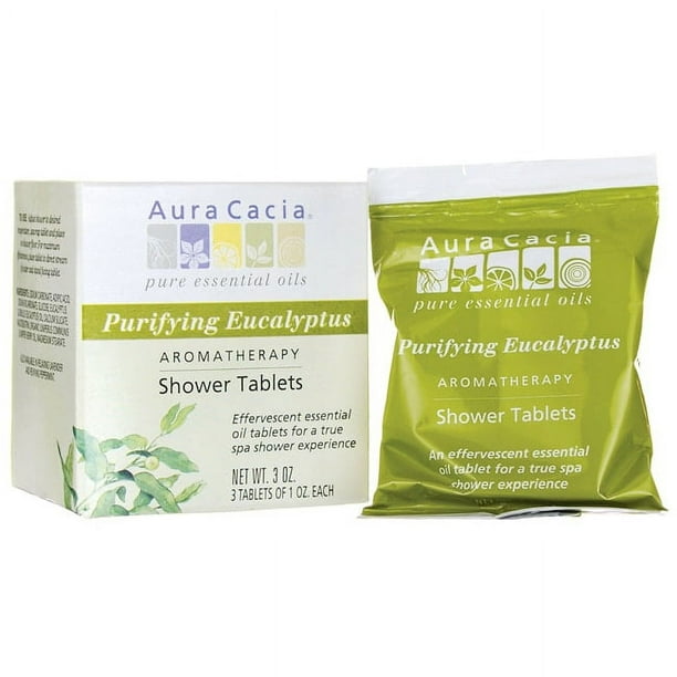 Aura Cacia Shower Tablets Purifying Eucalyptus 3 Ct