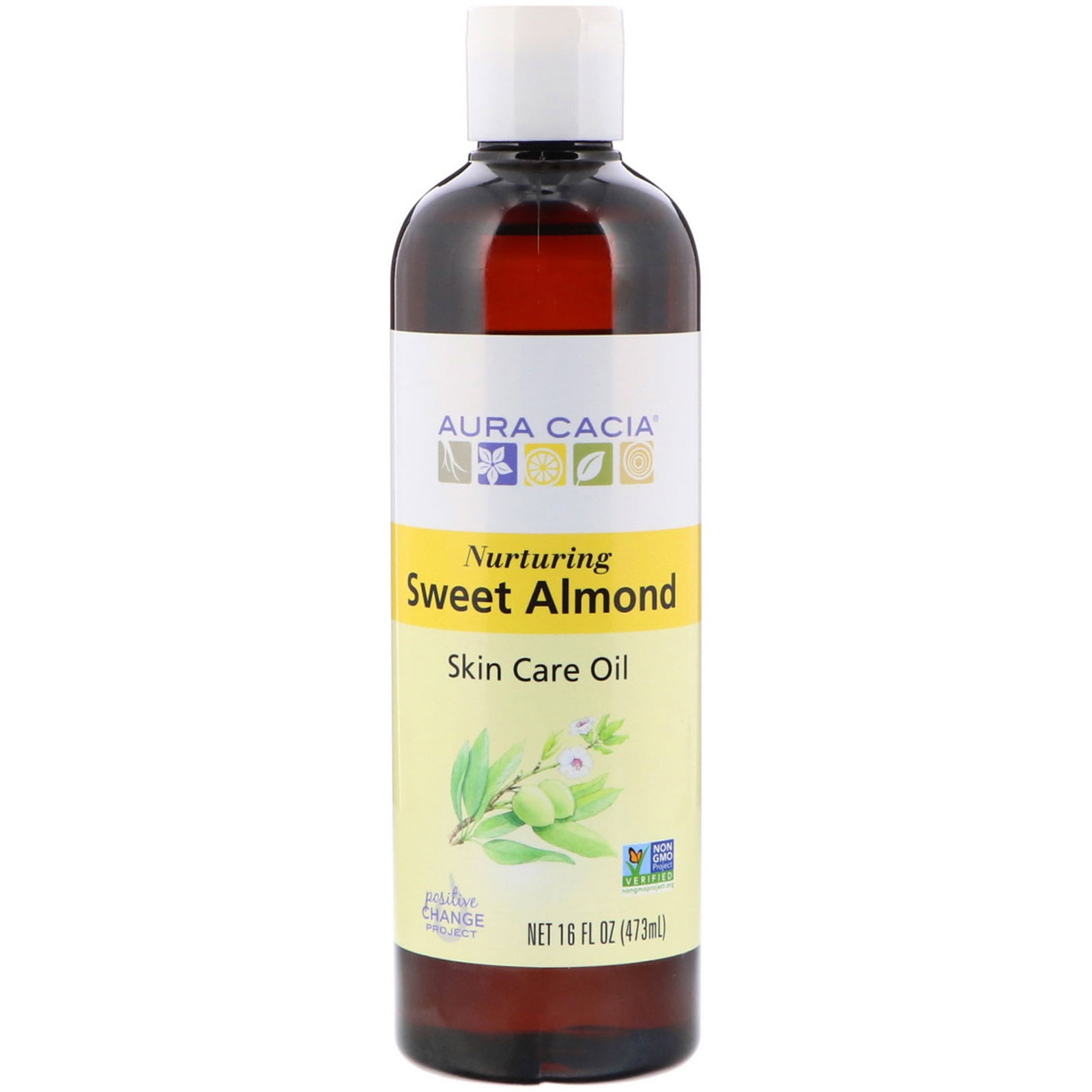 Aura Cacia Skin Care Oil, Nurturing Sweet Almond, 16 fl oz (473 ml
