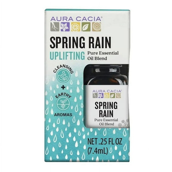 Aura Cacia Uplifting Spring Rain Pure Essential Oil Blend for Oil Diffusers, 0.25 fl oz