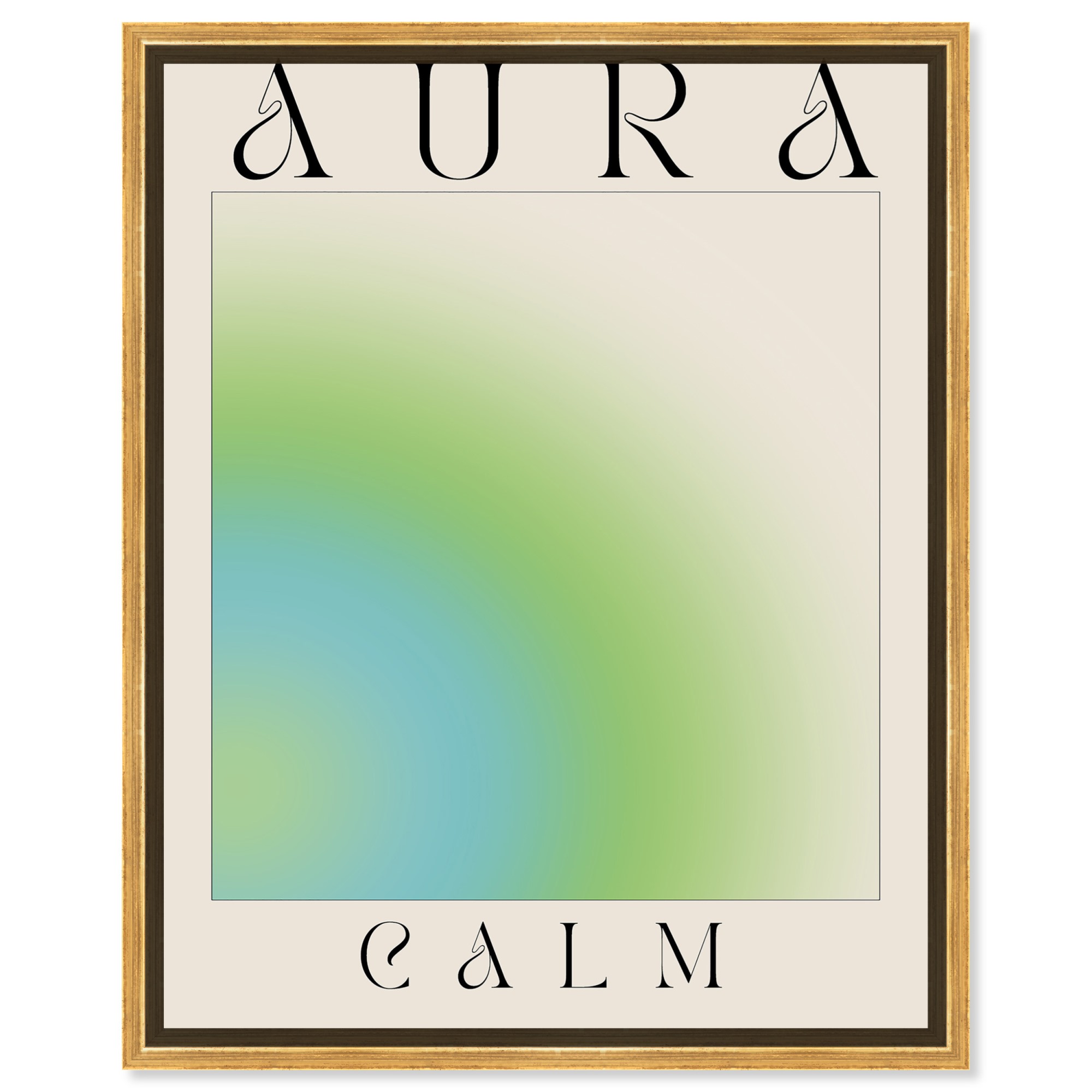 Aura Calm Canvas Retro Aura Themed Poster Art by Art Remedy, Gold Frame ...