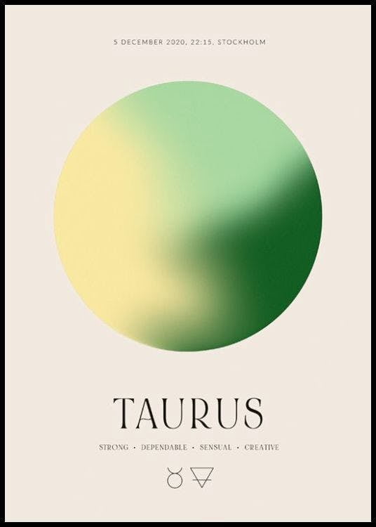 Aura Energy Taurus Personal Poster Wall Art Modern Wall Decor Photo Inspiration
