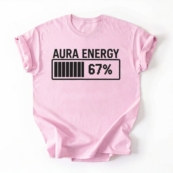 Aura Energy at 67 Funny Six Seven Meme Gen Alpha Slang T-Shirt, Multicolors, Size S-5XL