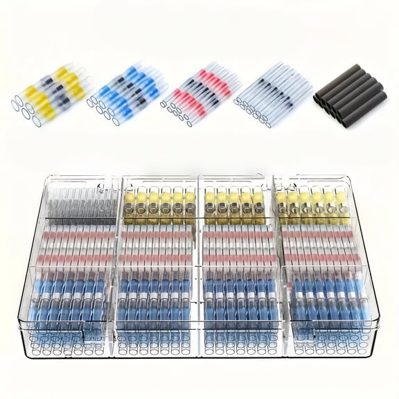CATUOR 800PCS Heat Shrink Solder Seal Wire Connectors Kit,Waterproof Butt Splice Heat Shrink Electrical Terminals, Insulated Solderless Wiring Connectors for Marine Automotive Boat Truck