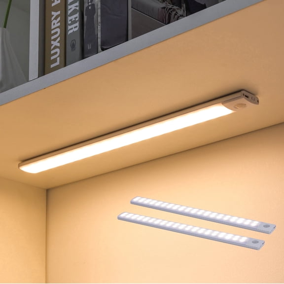 CATUOR Under Cabinet Lighting,LED Motion Sensor Cabinet Light, with Side-Emitting, 15.7in, 2 Pair