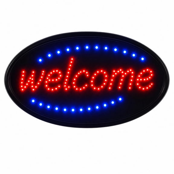CATUOR Neon Sign ,LED Neon Welcome Sign,23.62" x15.35" Light Up Open Sign for Business, Wall/Window Display for Shop, Home Bar(welcome)