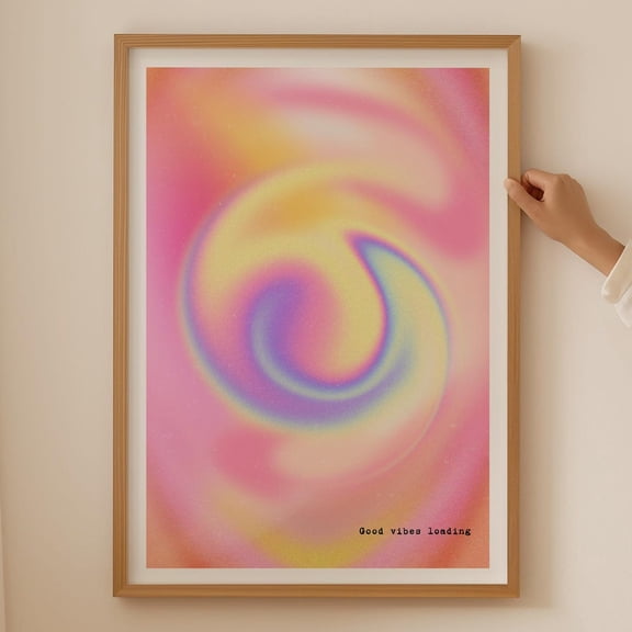 Aura Good vibes Poster-Trendy motivational mainfest Print for dopamine decor Girly feminist Poster for living room decor as gift