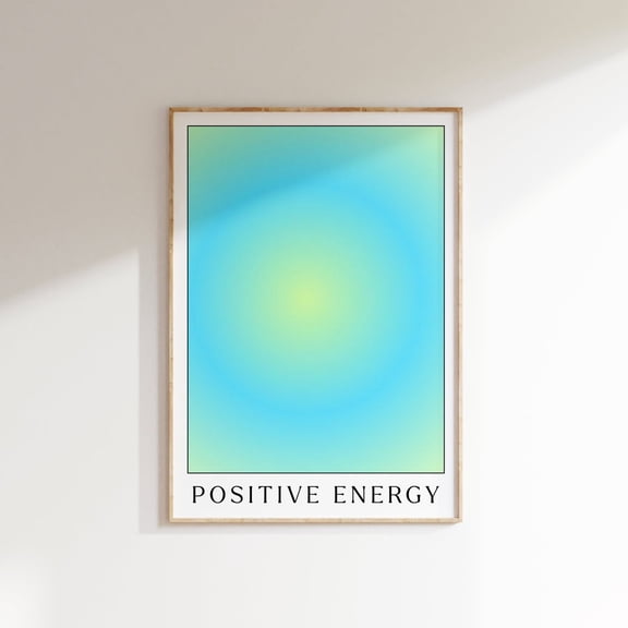 Aura Gradient Art Poster: Positive Energy Wall Art, Colorful Aura Design UNFRAMED Poster, Wall Art for Decor, Present, 8x12