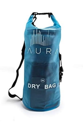 Blue Waterproof Dry Bags - 10L Dry Bag Backpack with Zipper Compartment, Side Handle, Straps - Dry Sack for Kayaking, Boating, Swimming, Beach, Rafting, Snow (Blue, 10L)