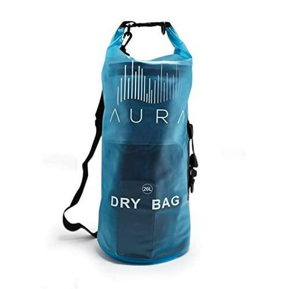 Aura Hydration Blue Waterproof Dry Bags - 10L Dry Bag Backpack with Zipper Compartment, Side Handle, Straps - Dry Sack for Kayaking, Boating, Swimming, Beach, Rafting, Snow (Blue, 10L)