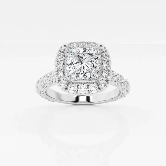 Aura Jewel 1.8 Ct Princess Cut VVS1/D Lab-Created Simulated Diamond Solitaire One Stone Engagement Wedding Ring 14K White Gold Plated