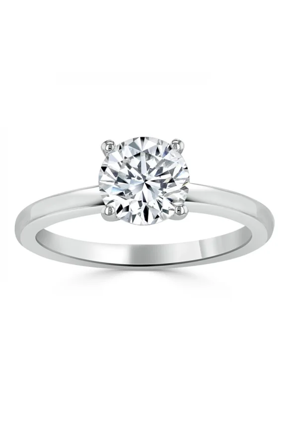 1.8 Ct Round Cut Diamond Ring - 14k White Gold Plated Wedding Ring - Engagement Ring for Her - Solitaire Wedding Gift for Her - Valentine's Day Gift - Anniversary Gift Ring for Her