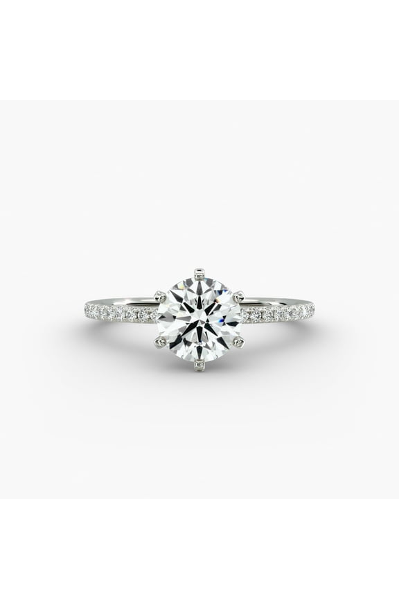 1.9 Ct Round Cut Diamond Ring - 14K White Gold Plated Ring for Her - Forever Ring for Women's - Gorgeous Ring Gift for Women's - Proposal Delicate Ring - Silver Beautiful Ring for Her