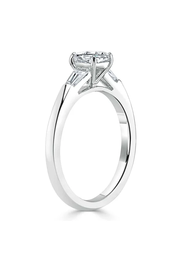 14K White Gold Plated Diamond Anniversary Ring - Cushion Cut 2 Ct Lab Created Diamond Engagement Rings - Mid Century Diamond Women Wedding Rings - Daily Wear Fine Jewelry