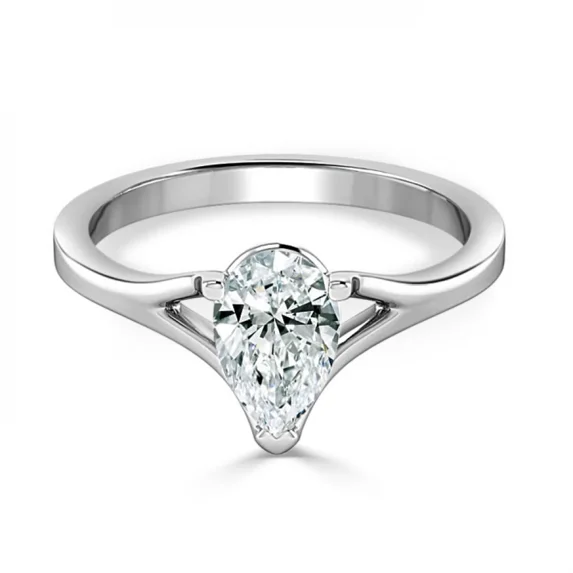 Aura Jewel 14K White Gold Plated Diamond Ring - Round Cut 1.7 Ct ...