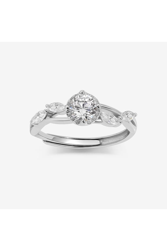 14K White Gold Plated Ring - 1.8 Ct Round Cut Diamond Anniversary Ring - Engagement Wedding Ring for Her - Gorgeous Anniversary Gift for Women's - Split Shank Causal Office Wear Ring