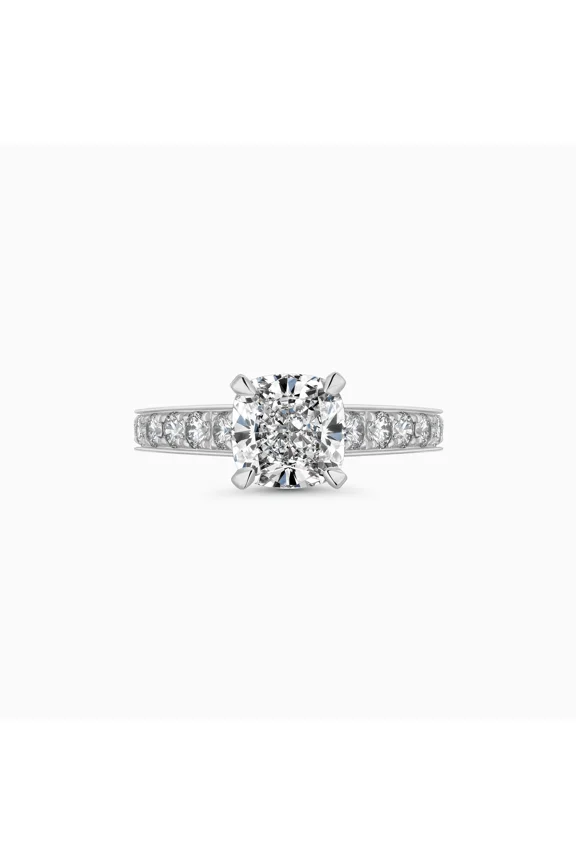 14K White Gold Plated Ring for Women's - 2.1 Ct Cushion Cut Diamond Ring for Gift - Gorgeous Silver Anniversary Gift - Special Occasion Ring Women's - Latest Engagement Ring for Women's