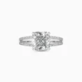 thumbnail image 1 of Aura Jewel 14K White Gold Plated Ring for Women's - 2.1Ct Cushion Cut Diamond Ring for Gift - Gorgeous Anniversary Gift - Split Shank Diamond Ring Women's - Latest Engagement Ring for Women's, 1 of 3