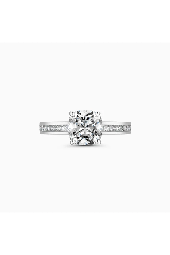 14K White Gold Plated Ring for Women's - Cushion Cut 1.9 Ct Diamond Ring for Gifts - Gorgeous Anniversary Gifts for Her - Party Wear Ring for Her - Latest Shank Engagement Ring for Her