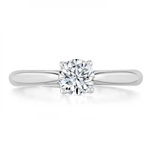 Aura Jewel 14K White Gold Plated Rings - 2.1 Ct Round Cut Diamond Solitaire Ring Her - Engagement Wedding Jewelry for Women - Anniversary Promise Rings for Women - Valentine Proposal Rings