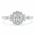 thumbnail image 1 of Aura Jewel 14K White Gold Plated Rings - 2.2 Ct Round Cut Lab Created Diamond Ring - Wedding Anniversary Rings - Floral Halo Wedding Rings - Wedding Anniversary Gift - Causal Office Wear Rings, 1 of 3