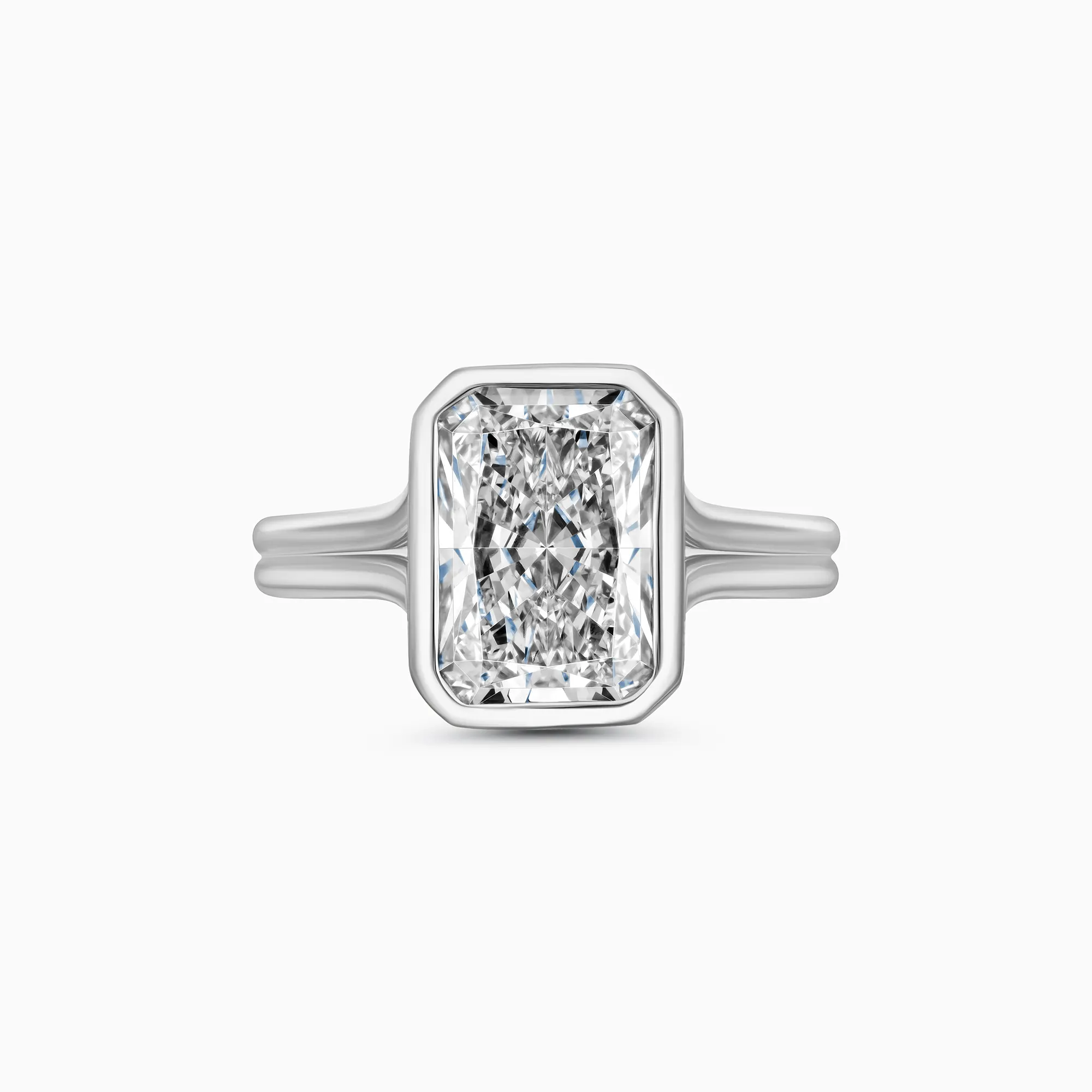 Aura Jewel 14K White Gold Plated Wedding Ring - 2.3 Ct Radiant Cut ...