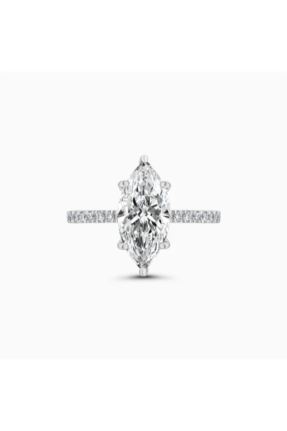 14K White Gold Plated Wedding Ring for Her - Marquise Cut 2.2 Ct Diamond Engagement Ring - Gorgeous Anniversary Gifts - Causal Office Wear Ring - Promise Gifts for Her - New Year Gifts