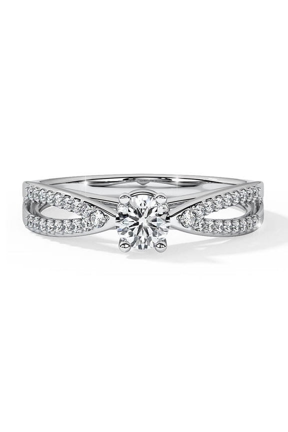 14k White Gold Plated Rings for Women's - 2.07 Ct VVS1/D Round Cut Diamond Solitaire Ring - Simple Ring for Her - Solitaire Ring - Valentine Gifts for Women - Party Wear Diamond Rings