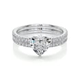 thumbnail image 1 of Aura Jewel 2.1 Ct Heart Cut Lab-Created Simulated Diamond Bridal Set Engagement Ring - 14K White Gold Plated Ring - Stunning Women’s Ring for Engagements, Anniversaries, and Special Occasion Gifts, 1 of 3